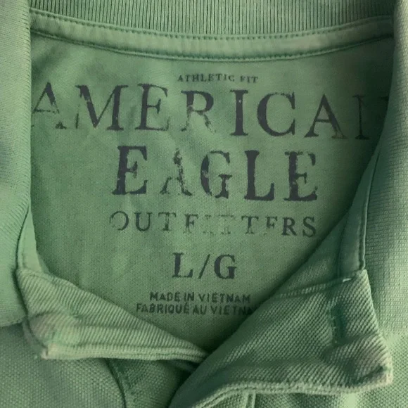 🦅AMERICAN EAGLE🦅 SS All Cotton 2 Button Polo - Picture 3 of 7